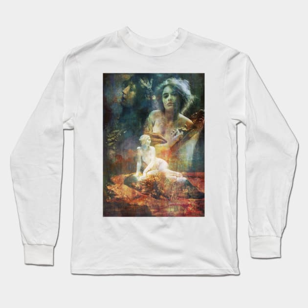 Collage Art Evelyn Nesbit Long Sleeve T-Shirt by Floral Your Life!